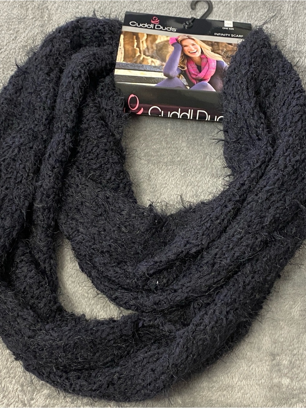 Cuddl Duds Navy Plush Infinity Scarf